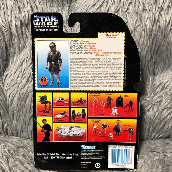 1995 Kenner Star Wars, The Power of the Force:  Han Solo in Hoth Gear NIP - Picture 2 of 6